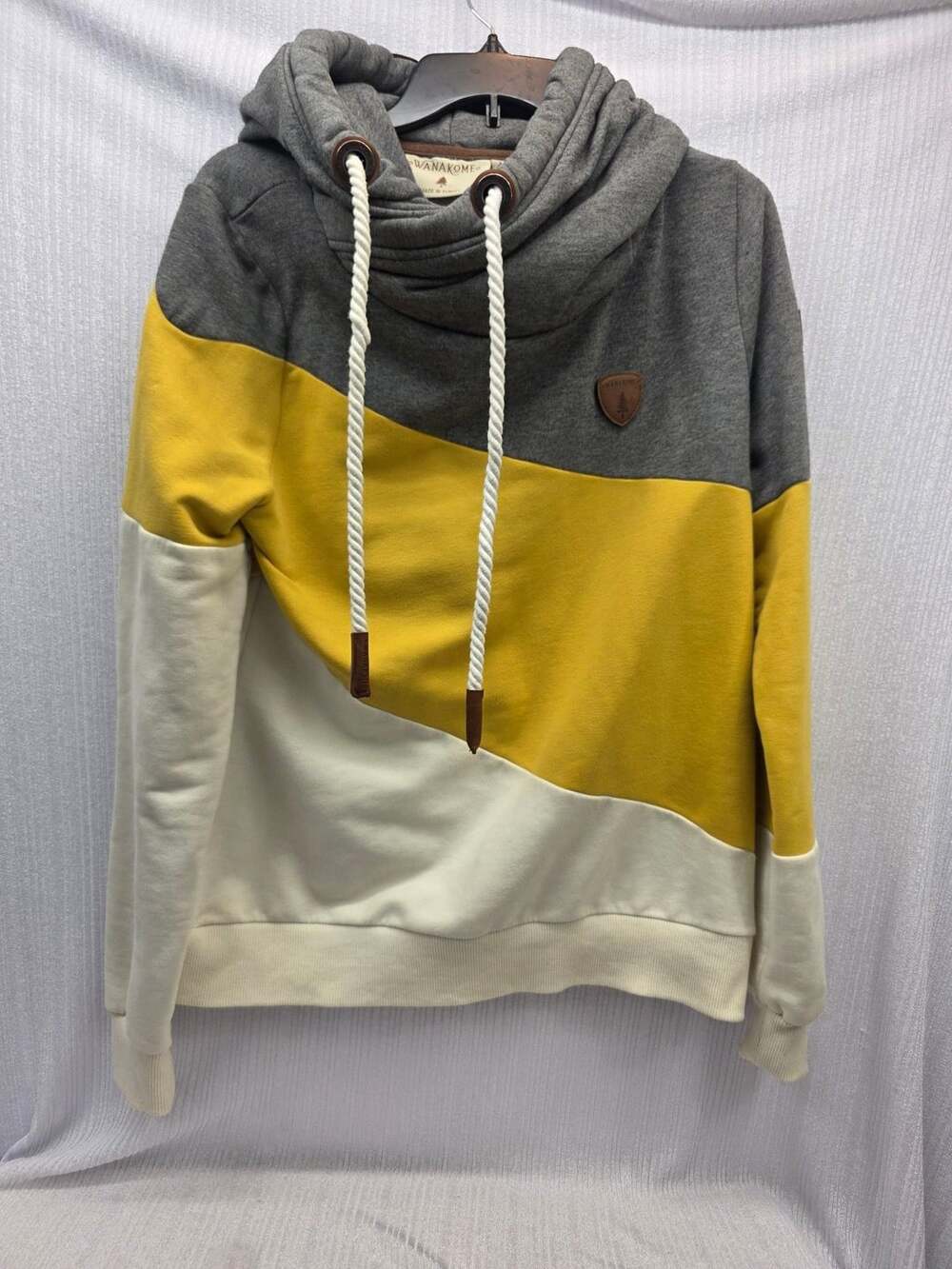 Wanakome Selene Asymmetrical Colorblock Hooded Sweatshirt Womens Large